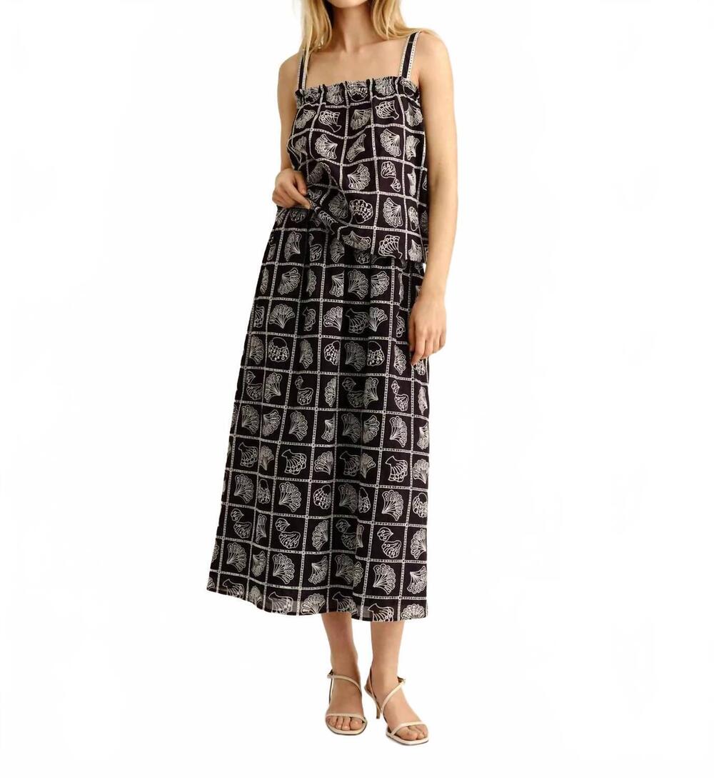 NEW CARTOLINA NANTUCKET celine midi skirt in midnight blue